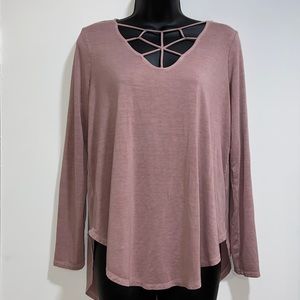 American Eagle Strappy Long Sleeve T-shirt | Rose